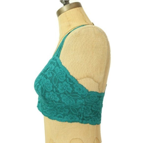 Free People Galloon Lace Racerback Bra M Green - Picture 2 of 10